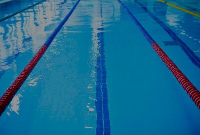 Swimming pool lane rope separated place for swimmer